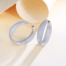 Luxury White Gold Wide Hoop Earrings ER6595 - TUZZUT Qatar Online Shopping