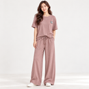 Women’s Short-Sleeve Top and Wide-Leg Trouser Set T-30