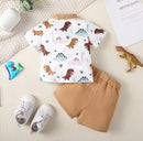 Kid's Summer Dinosaur Short Sleeve Short Pants 2pcs Outfits   1462959 - TUZZUT Qatar Online Shopping