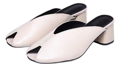 Fish Mouth Thick Heel Casual Slippers 101509