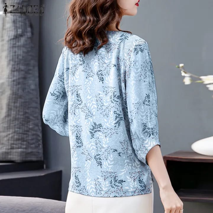 ZANZEA Muslimah Women Muslim Half Sleeve Blouse Floral Print Square Neck Irregular Hem Shirt Top S4646100 ZANZEA Muslimah Women Muslim Half Sleeve Blouse Floral Print Square Neck Irregular Hem Shirt Top S4646100