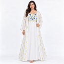 Women’s White Maxi Dress & Printed Robe Set SDR4073 - Free size