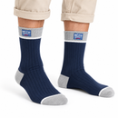 Ribbed Crew Socks with Contrast Cuffs – 8-Pair Pack