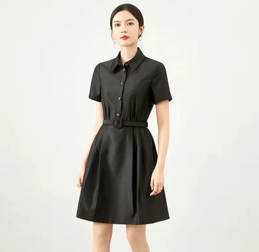 Waist-Fitted Silk Dress Women's Clothing 426784 Waist-Fitted Silk Dress Women's Clothing 426784