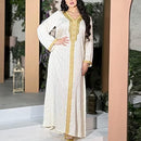 Women Abaya Dress Muslim Chiffon Kaftan Dress Islamic Long Sleeve   S4817222 - TUZZUT Qatar Online Shopping