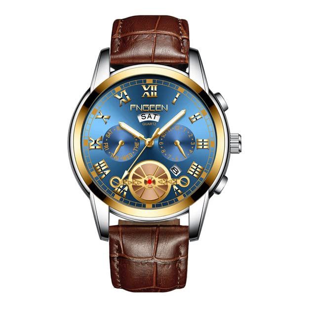 Men's New Fashion Brown Strap Watch 315809 - TUZZUT Qatar Online Shopping