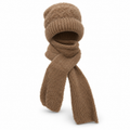 Knitted Hat with Attached Scarf
