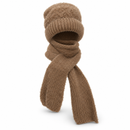 Knitted Hat with Attached Scarf