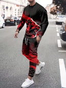 Men's 3D Printed 2 Piece Long Sleeve Suit    B59710 - TUZZUT Qatar Online Shopping