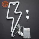 LED Neon Sign Lightning Shaped Wall Night Light USB Battery Operated For Home Bedroom Party Wedding Decor Table Lamp S4821727 - Tuzzut.com Qatar Online Shopping