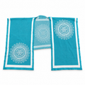 Turquoise Blue Mandala Printed Lightweight Scarf with White Border MF 3101
