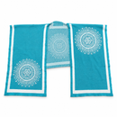 Turquoise Blue Mandala Printed Lightweight Scarf with White Border MF 3101
