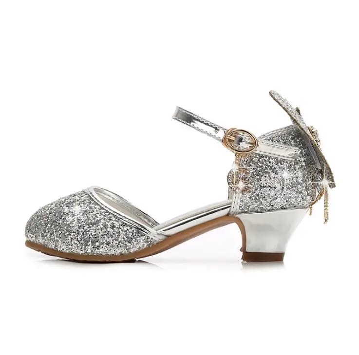 Girls Glitter Butterfly Knot Dress Banquet Party High Heel Shoe 39 - Tuzzut.com Qatar Online Shopping