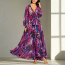 Women High Waist Wrap Maxi Dresses B-91057 - TUZZUT Qatar Online Shopping