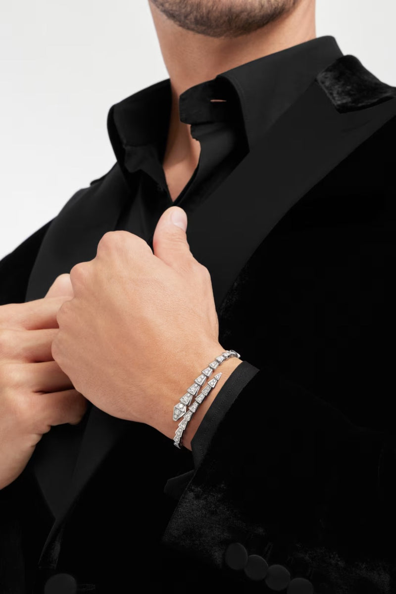 Serpenti Viper White Gold Diamonds Bracelet BV7700 - TUZZUT Qatar Online Shopping