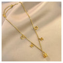 Korean Necklace: Titanium Steel Flower Pendant Necklace K34