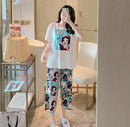 Women's Cartoon Summer Short Sleeves Pajamas Set    1561974 - TUZZUT Qatar Online Shopping