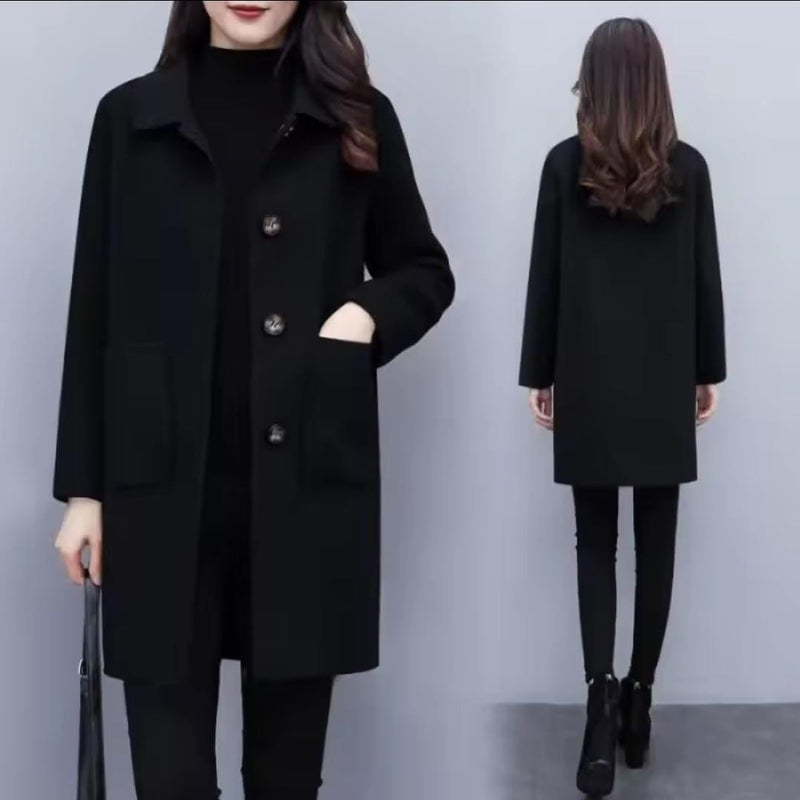 Cross-border Autumn/Winter Womens Mid-length New Korean Coat B-206079