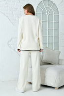 Women Fashion Long Sleeve Pocket Coat Loose Pants Suit   B-375600 - TUZZUT Qatar Online Shopping