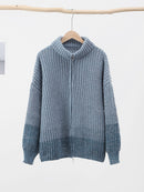 Sleeve Knitted Sweater Loose Casual Sweater 56782 - TUZZUT Qatar Online Shopping