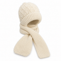 Knitted Hat with Attached Scarf