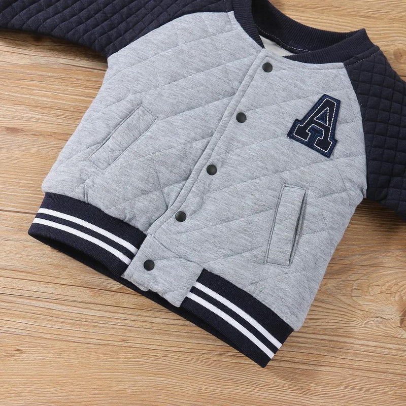 PatPat 2pcs Baby Boys Letter Patch Raglan Sleeve Cotton Jacket and Trousers 12-18 Months 20104613 - Tuzzut.com Qatar Online Shopping