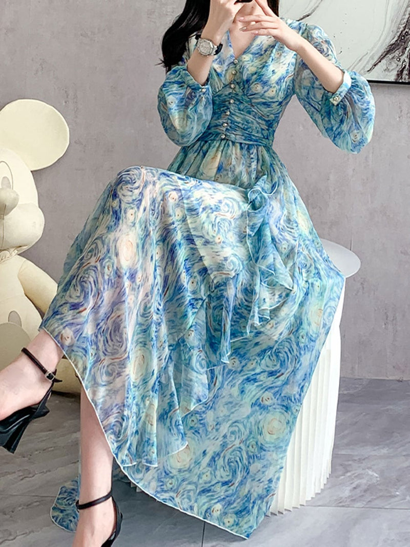 Women's Long Sleeve Tea Dresses M 533541