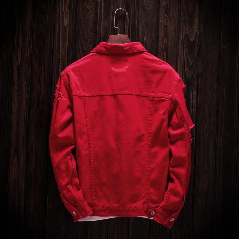 Men's Spring And Autumn Motorcycle Loose Denim Jacket S4964546 M Men's Spring And Autumn Motorcycle Loose Denim Jacket S4964546 M