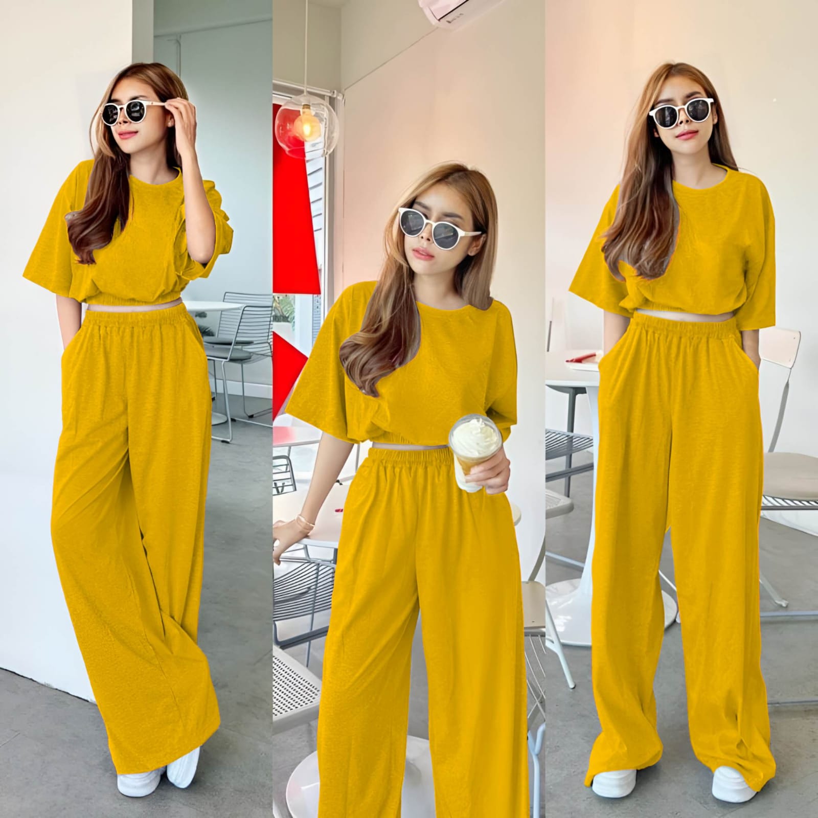 Two Piece Outfits for Women Casual Sweatsuits Sets Trendy Loose Tracksuit Solid Color Sleeveless Round Neck Slim Tops Wide Leg Pants B55431 Two Piece Outfits for Women Casual Sweatsuits Sets Trendy Loose Tracksuit Solid Color Sleeveless Round Neck Slim Tops Wide Leg Pants B55431