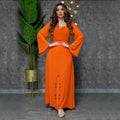 Women's Long Sleeve Solid Color Modest Fashion Dress S 405145