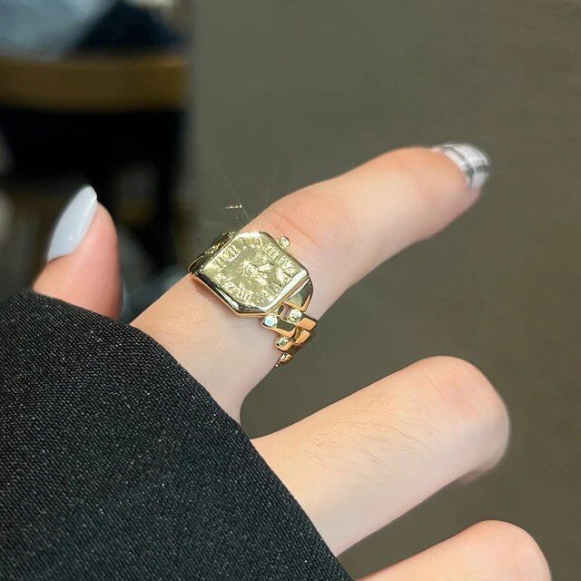 Fashion Hip-hop Metal Watch Ring -S4629176 Fashion Hip-hop Metal Watch Ring -S4629176