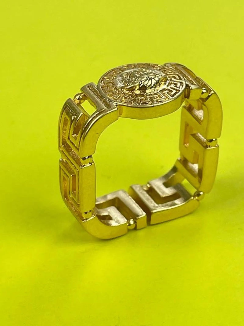 Medusa Head Square Ring DN2098 - TUZZUT Qatar Online Shopping