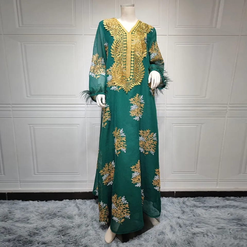Muslim Dubai Abaya Islamic Clothes For Women Luxury Wedding Party Evening Gown S4609804