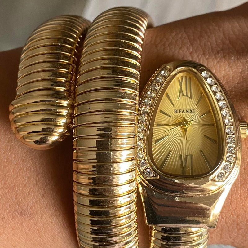 Women's Gold Watch B-10495 - TUZZUT Qatar Online Shopping