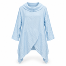 Size 2XL - Women’s Light Blue Cowl-Neck Asymmetric Tunic 4224846