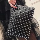 Women's Rivets Clutch Studded Handbag PU Leather Shoulder Bag Fashion Crossbody Bag   S160097 - TUZZUT Qatar Online Shopping