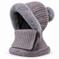 Women’s Knitted Winter Hood with Plush Trim