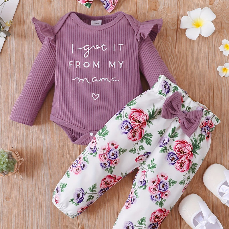 Newborn Baby Sleeveless Romper Top+Flowers Shorts+Headband 3PCS Outfit 1442285 - TUZZUT Qatar Online Shopping