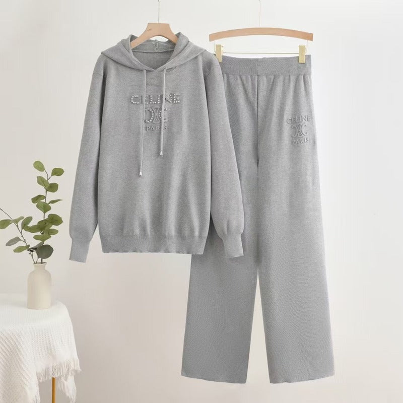 Autumn Chic Solid Loose Design Knit Sweater + Pant TZ1241 Autumn Chic Solid Loose Design Knit Sweater + Pant TZ1241