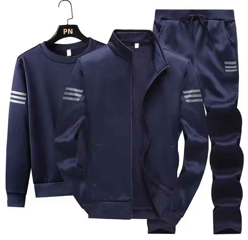 Men's Spring Autumn Three-Piece Set Casual Sweatshirt Long Sleeves Sport Suit J41109