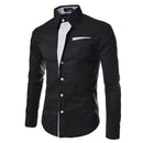 New Fashion Camisa Masculina Long Sleeve Shirt Men Slim fit Design Formal Casual Brand Male Dress Shirt L S4468309 - Tuzzut.com Qatar Online Shopping
