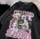 Fashion T-shirts Oversized Top Anime Print T-shirts   572859 - TUZZUT Qatar Online Shopping