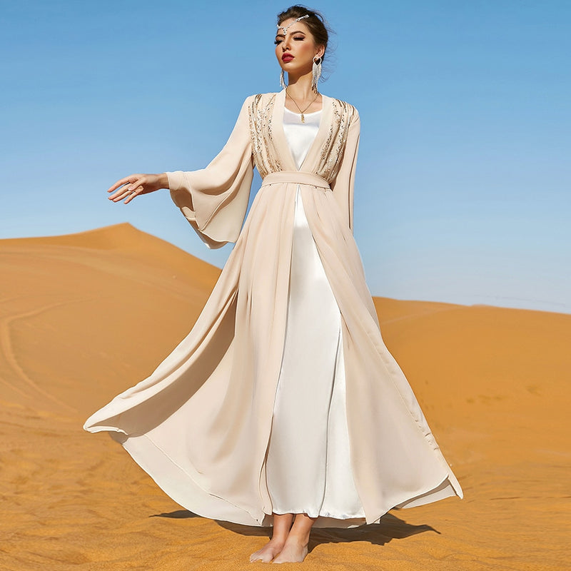 Women's Long Sleeve Floral Abaya XL 456138
