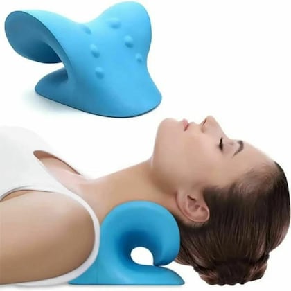 Expertomind Neck Relaxer | Cervical Pillow for Neck & Shoulder Pain | Chiropractic Acupressure Manual Massage | Recommended by Orthopaedics, Blue - Tuzzut.com Qatar Online Shopping