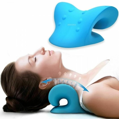Expertomind Neck Relaxer | Cervical Pillow for Neck & Shoulder Pain | Chiropractic Acupressure Manual Massage | Recommended by Orthopaedics, Blue