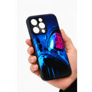 I Phone 14 pro Blue Neon Astronaut Graphic Phone Case – Black MF 1953