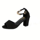 Women Fashionable And Comfortable Black Sexy Round Toe Sandals   494182 - TUZZUT Qatar Online Shopping