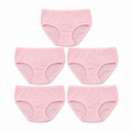 Women’s Pink Ribbed Full-Coverage Briefs – 5-Pack
