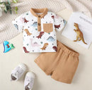 Kid's Summer Dinosaur Short Sleeve Short Pants 2pcs Outfits   1462959 - TUZZUT Qatar Online Shopping