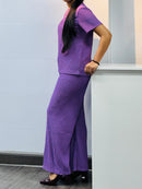 Women Trendy Round Neck Summur Crop Co-ord Set TZ4514 - TUZZUT Qatar Online Shopping